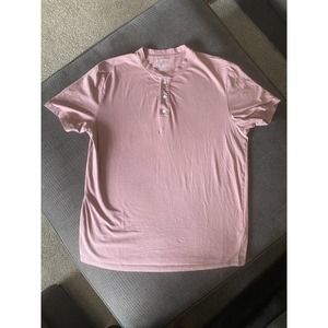 Paper Denim & Cloth Henley Shirt Men's Medium Black Solid Air Soft Short Sleeve